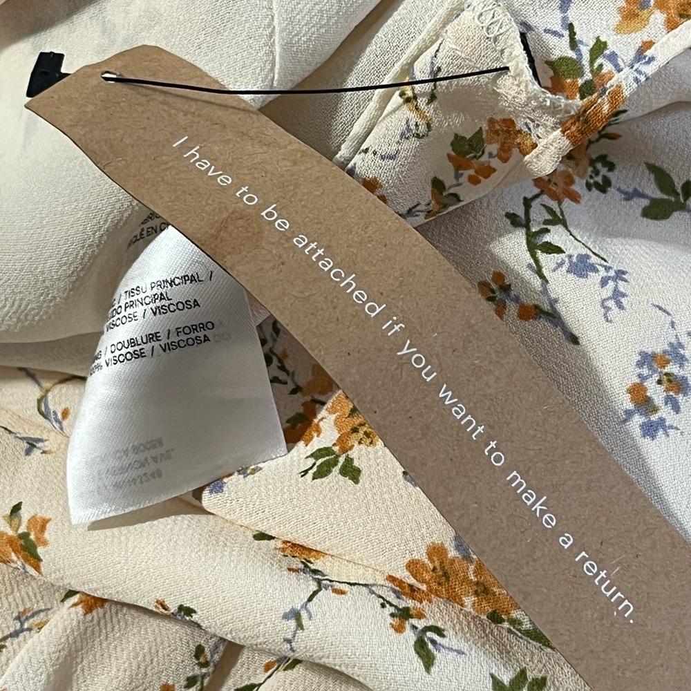 NWT Reformation Malachi Floral Mini Dress in Julius Cream Size 8 - Picture 6 of 11